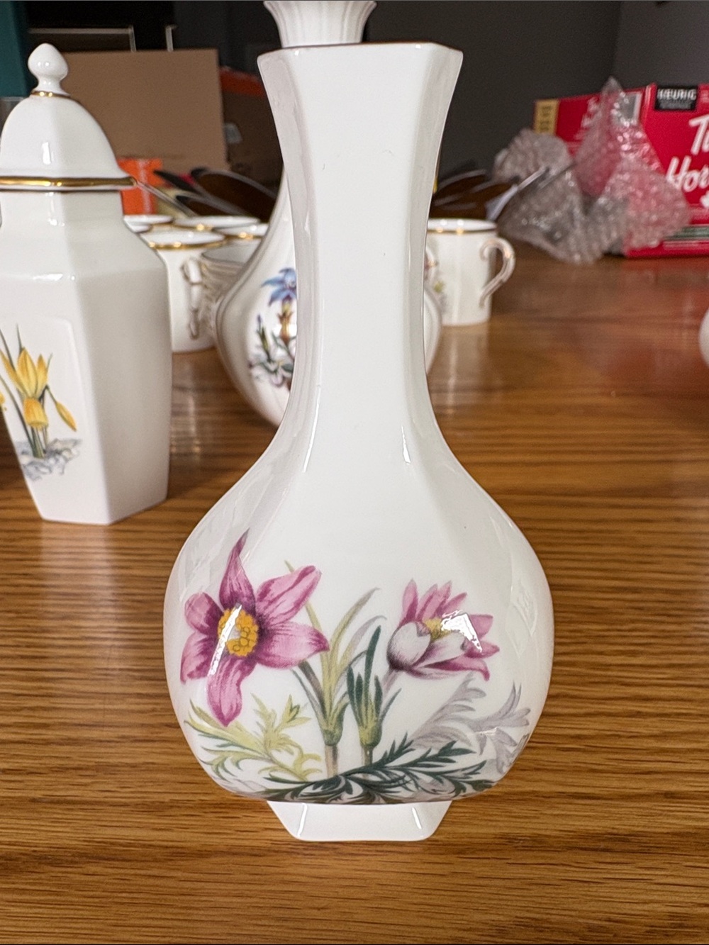 Royal Worcester White Porcelain Hexagonal Flower Vase small Bud Vase